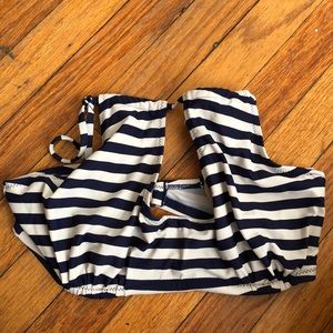 Blue and white stripped underwire bikini top